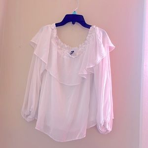 White crop off the shoulder blouse